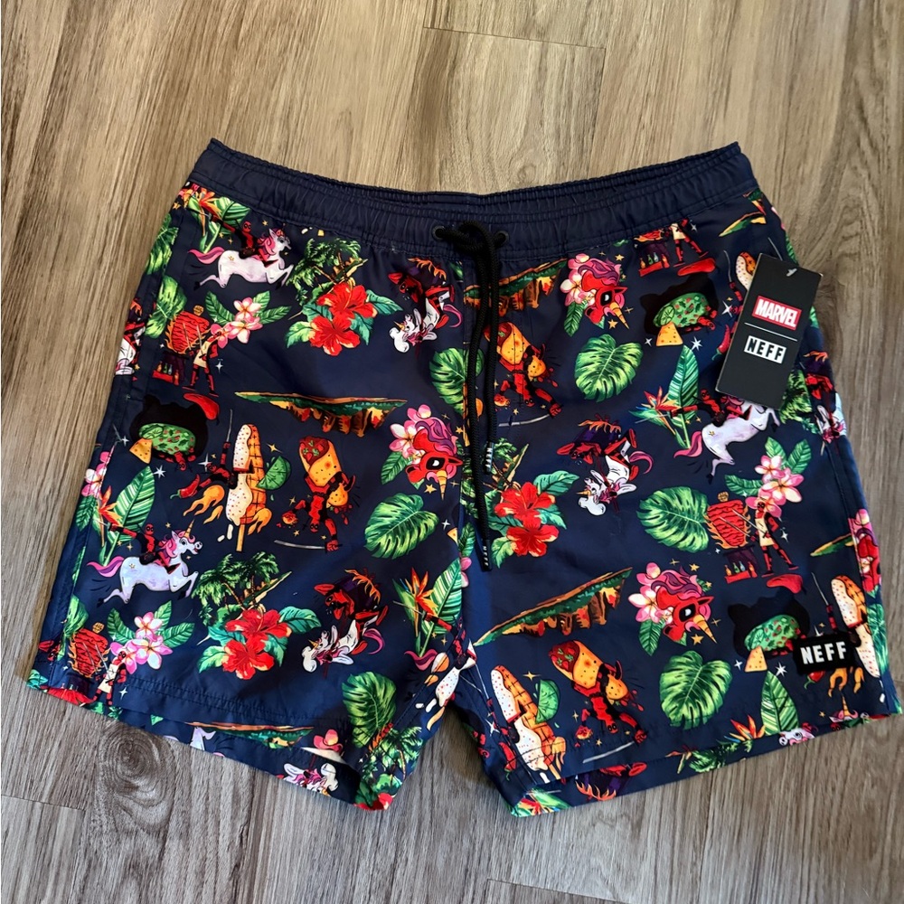 Neff Marvel Dark Floral Swim Shorts
